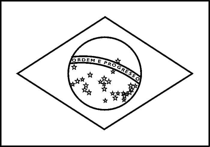 Bandeira do Brasil Simples para colorir