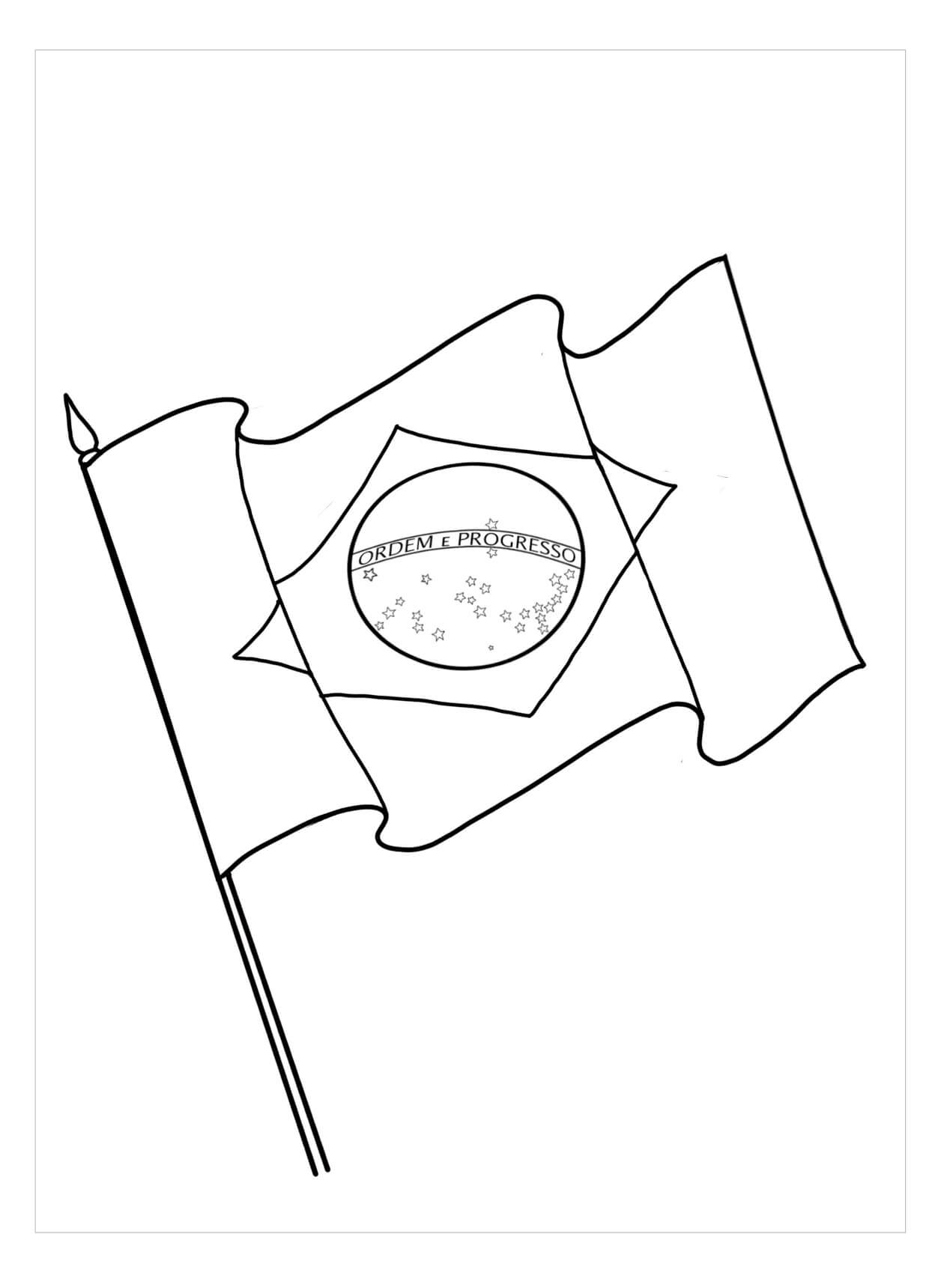 Desenhos de Bandeira do Brasil para Imprimir para colorir