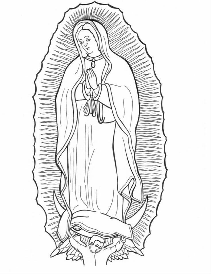 Desenhos de Básico Nossa Senhora da Conceição Aparecida para colorir