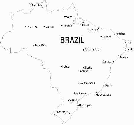 Bom mapa do Brasil para colorir