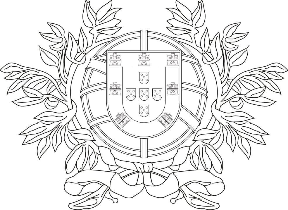 Desenhos de Brasão de Armas da Bandeira de Portugal para colorir