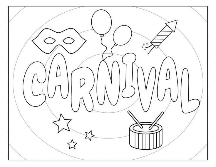 Desenhos de Carnaval Normal para colorir