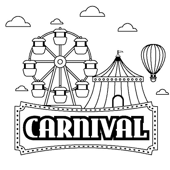 Carnaval Simples para colorir