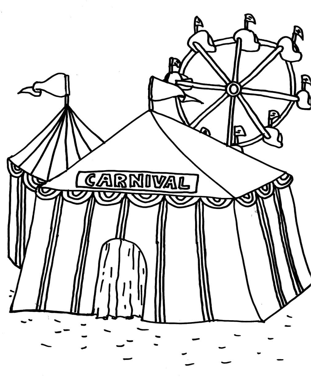 Desenhos de Circo no Carnaval para colorir