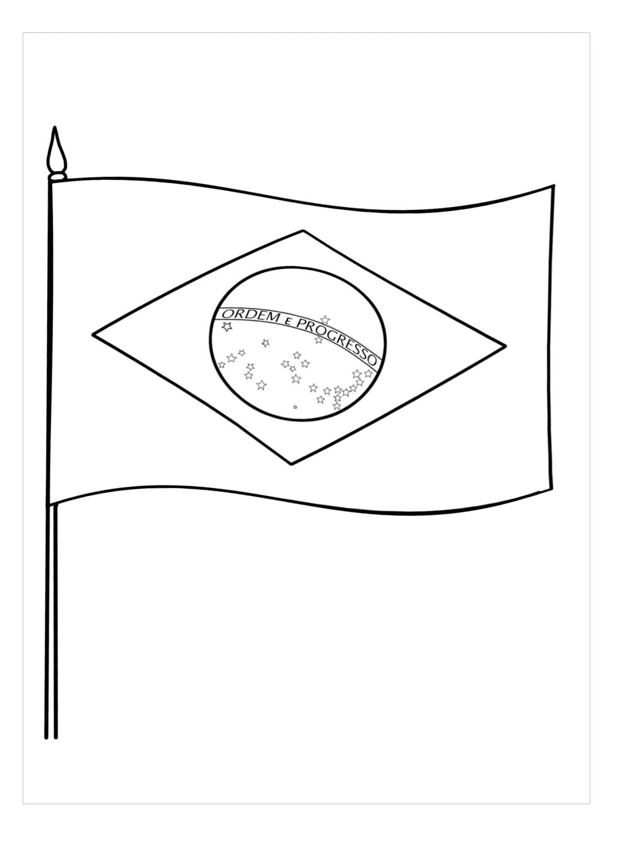 Grande bandeira do Brasil para colorir
