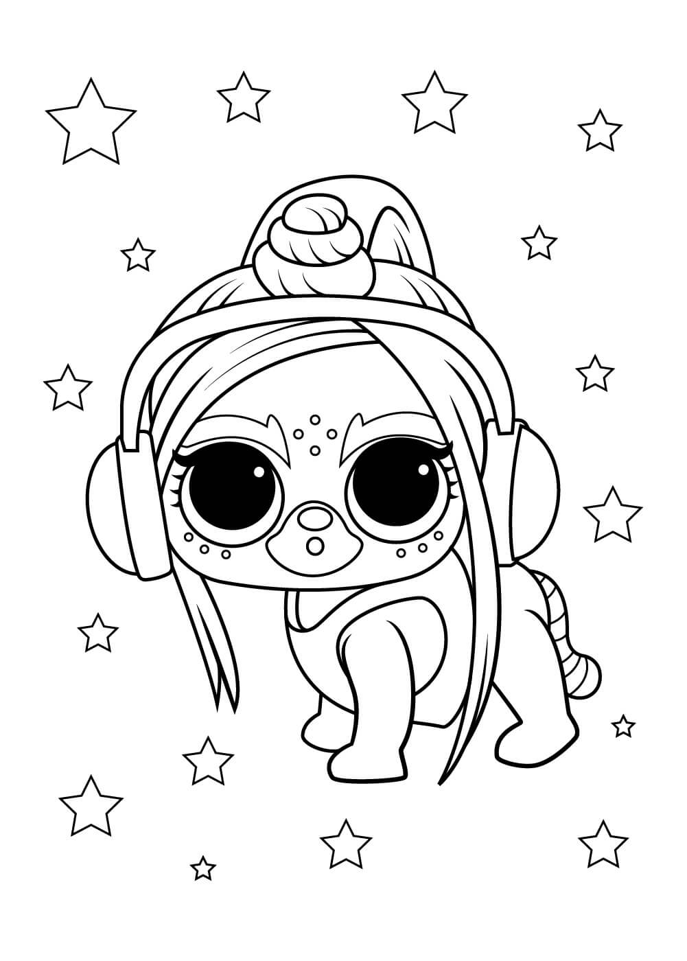 Desenhos de LOL Pet com Estrelas para colorir
