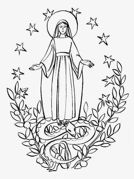Mãe Maria em Nossa Senhora da Conceição Aparecida para colorir