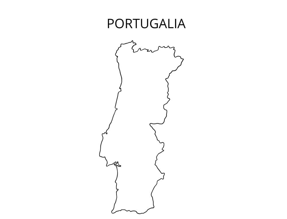 Mapa Simples de Portugal para colorir