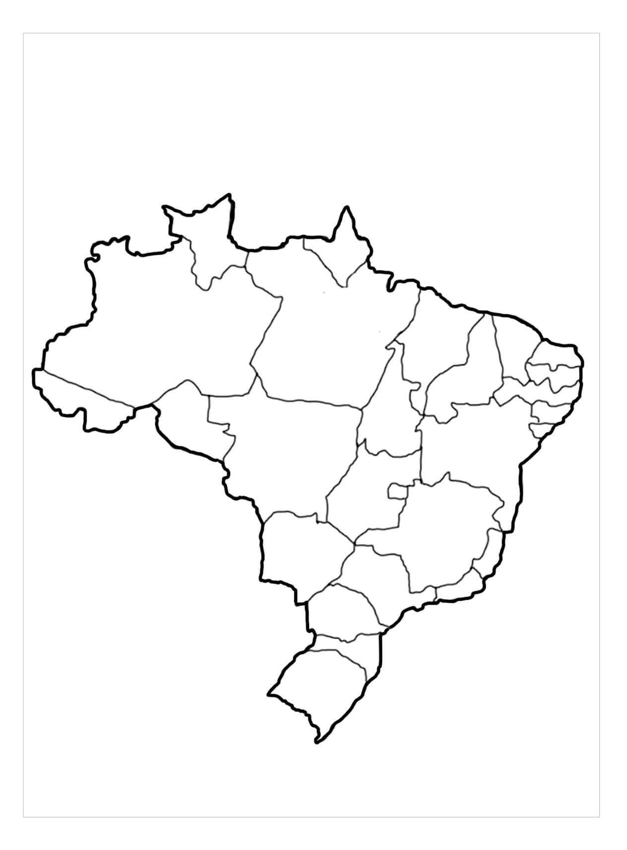 Mapa Simples do Brasil para colorir