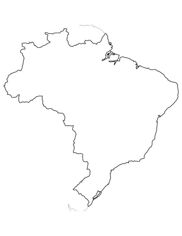 Mapa básico do Brasil para colorir