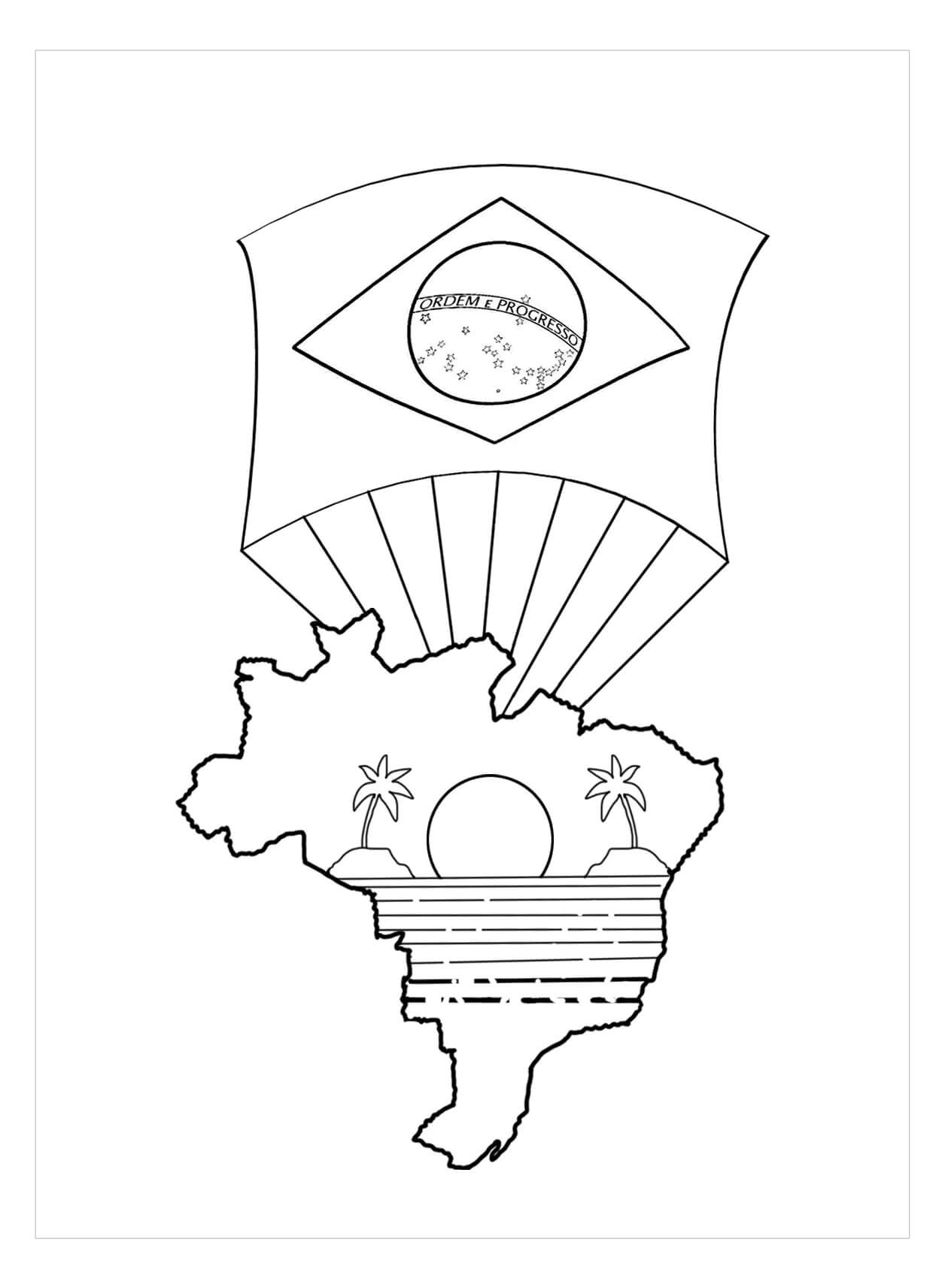 Mapa do Brasil com Mapa para colorir