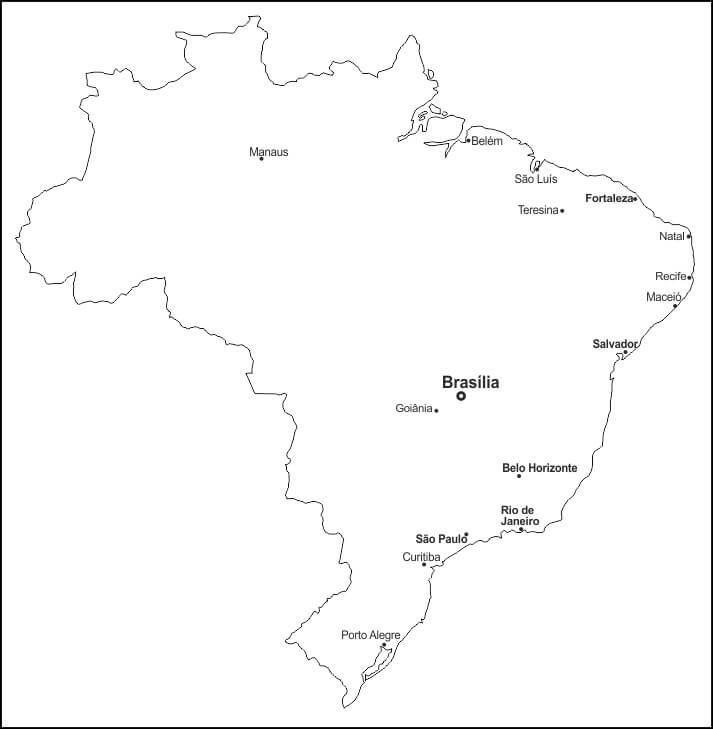 Mapa de Brasil para Colorir