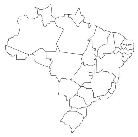 Mapa normal do Brasil para colorir