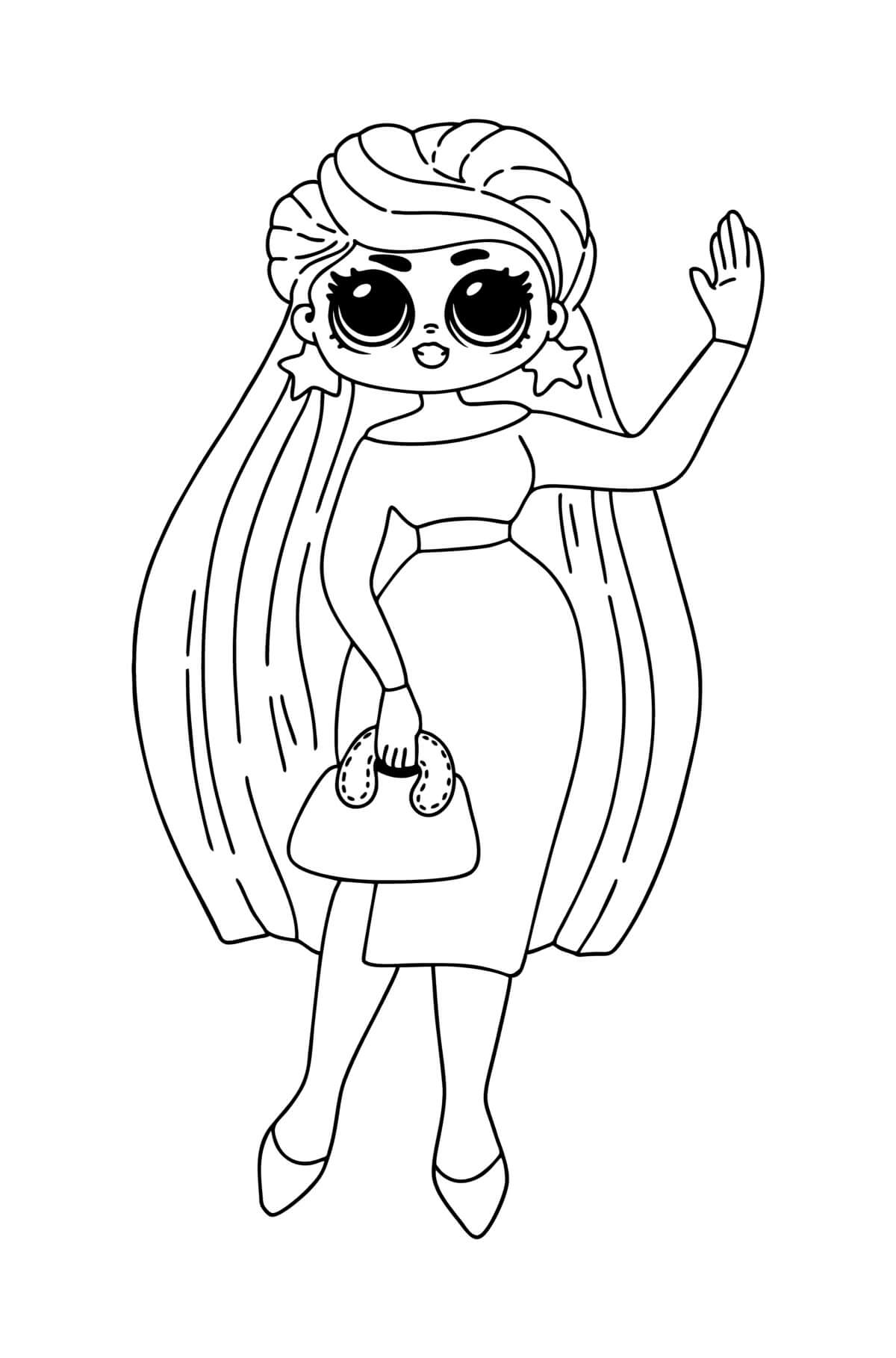 Desenhos de Personagem segurando Mini Bolsa em Surpresa de LOL para colorir
