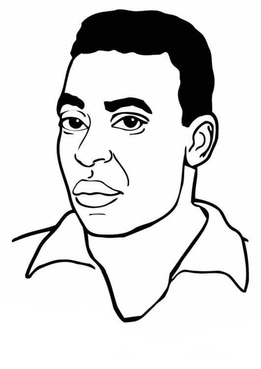 Retrato de Pelé para colorir