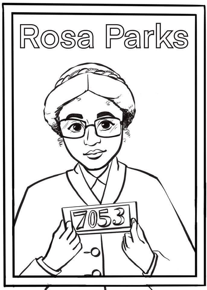 Rosa Parks Dia da Consciência Negra para colorir