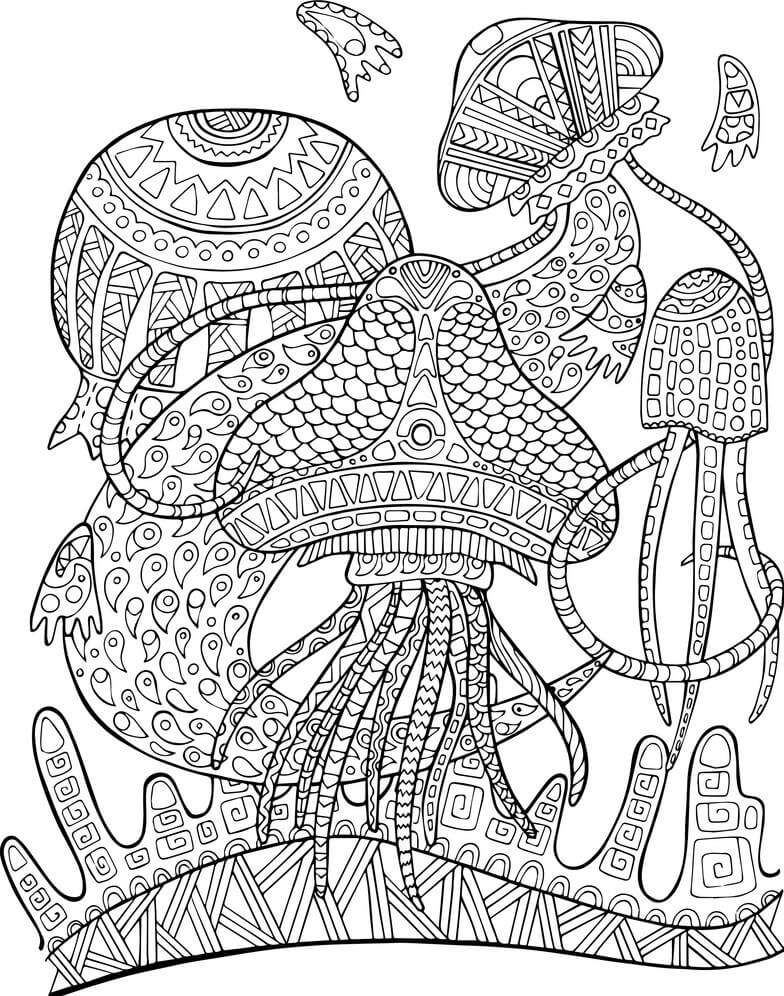 Desenhos de A água-viva é para Adultos para colorir