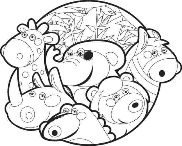 Desenhos de Animal de Desenho Animado no Zoológico para colorir