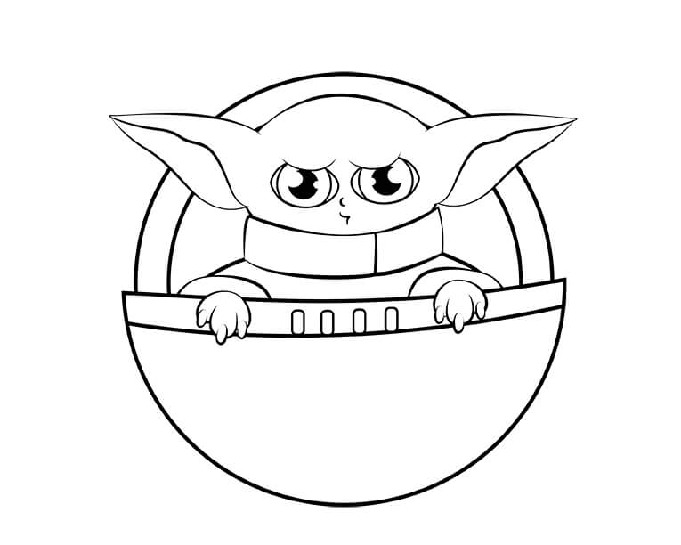 Desenhos de Bebê Yoda Irritado para colorir