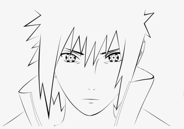 Desenhos de Cabeça Sasuke para colorir