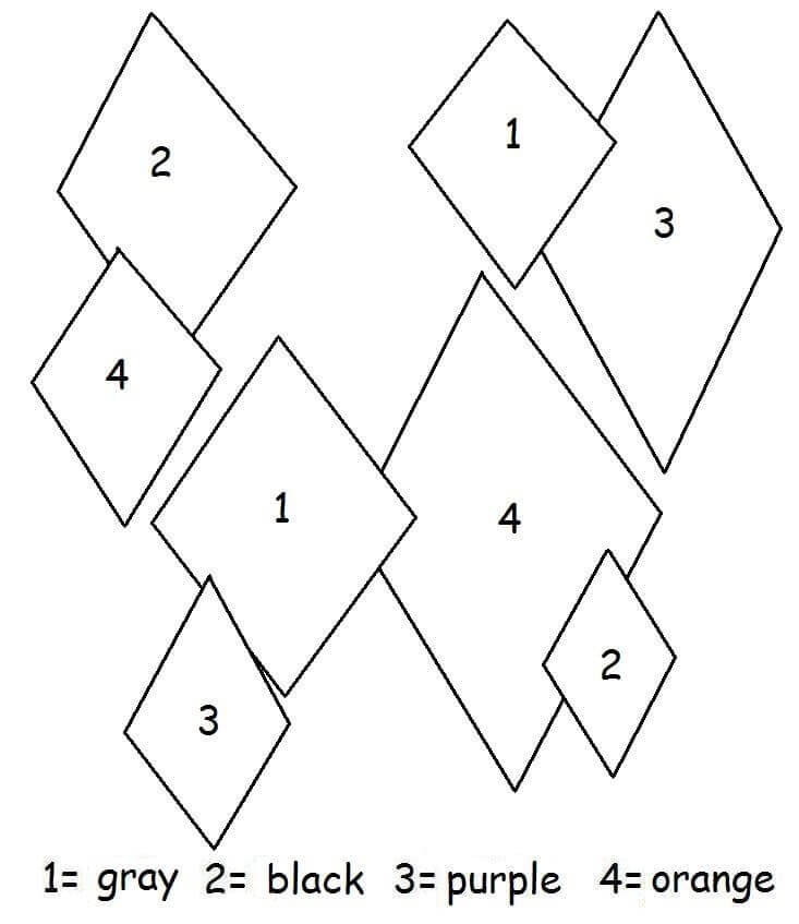 Desenhos de Cor da Forma de Diamante por Número para colorir