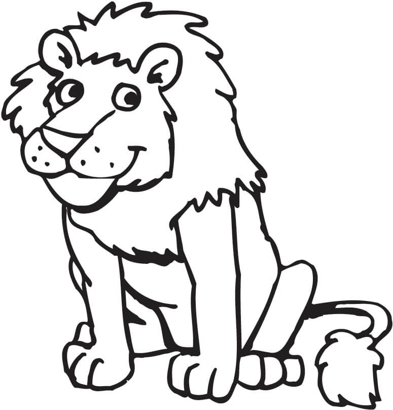 Desenhando o Leão no Zoológico para colorir