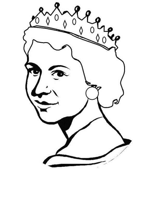 Desenhar o Rosto da Rainha Elizabeth para colorir