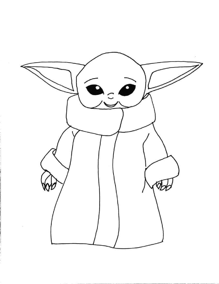 Diversão do bebê Yoda para colorir