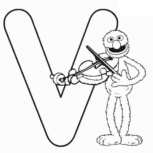 Desenhos de Elmo toca Violino para colorir