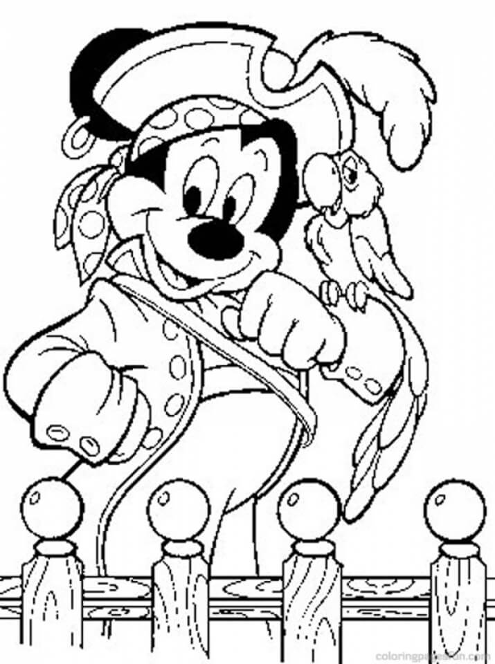 Mickey Mouse Pirata para colorir