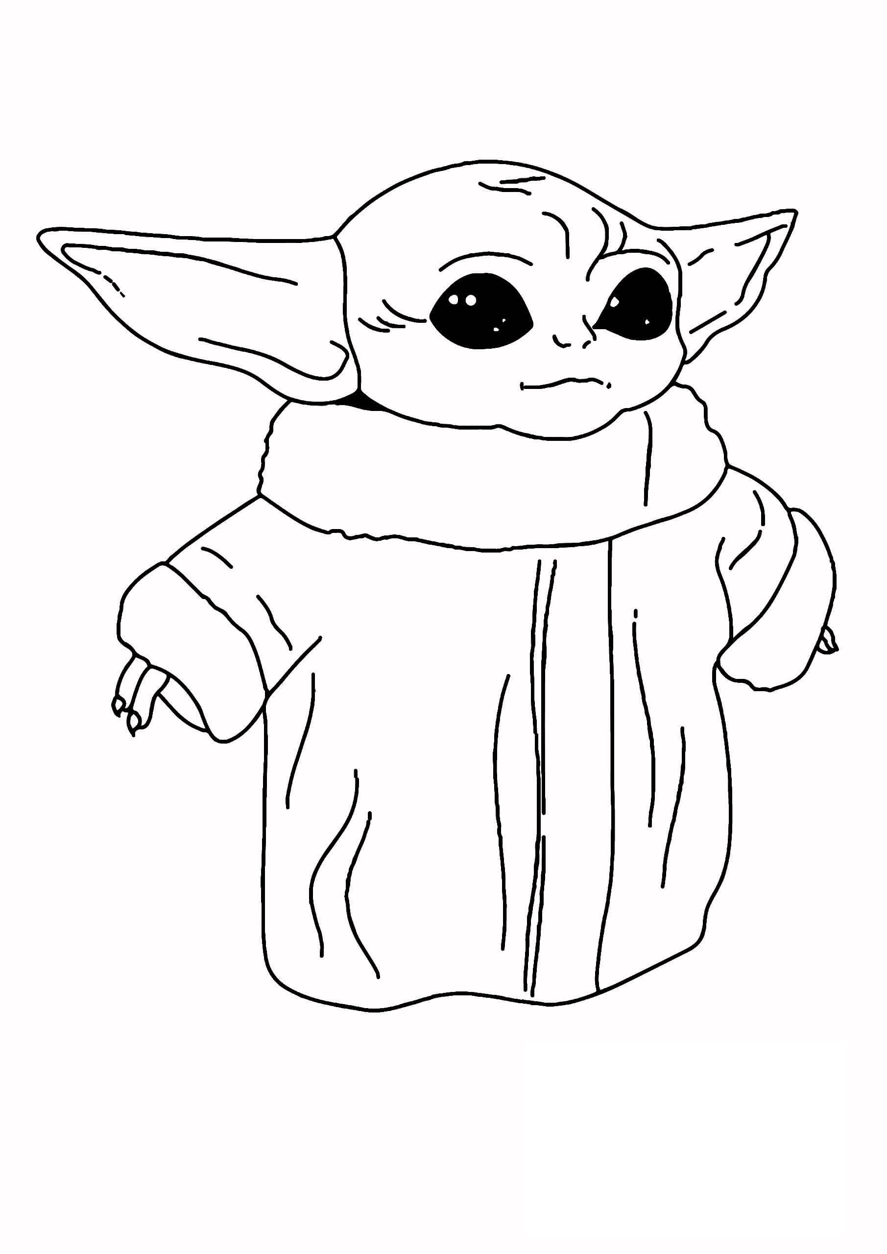 Ótimo bebê Yoda para colorir