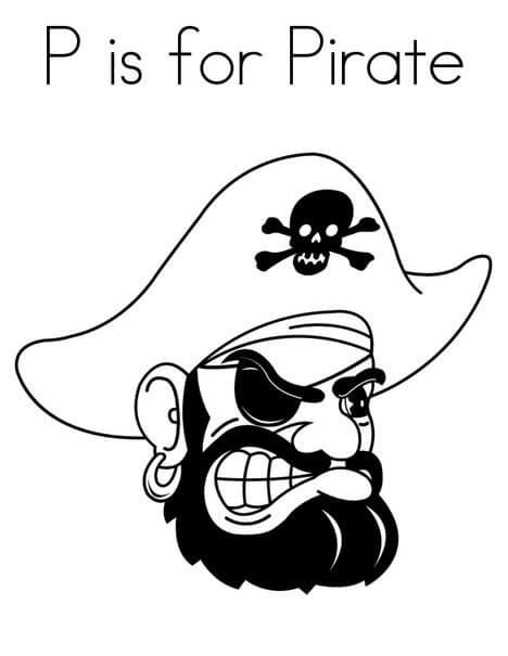 P é para Pirata para colorir