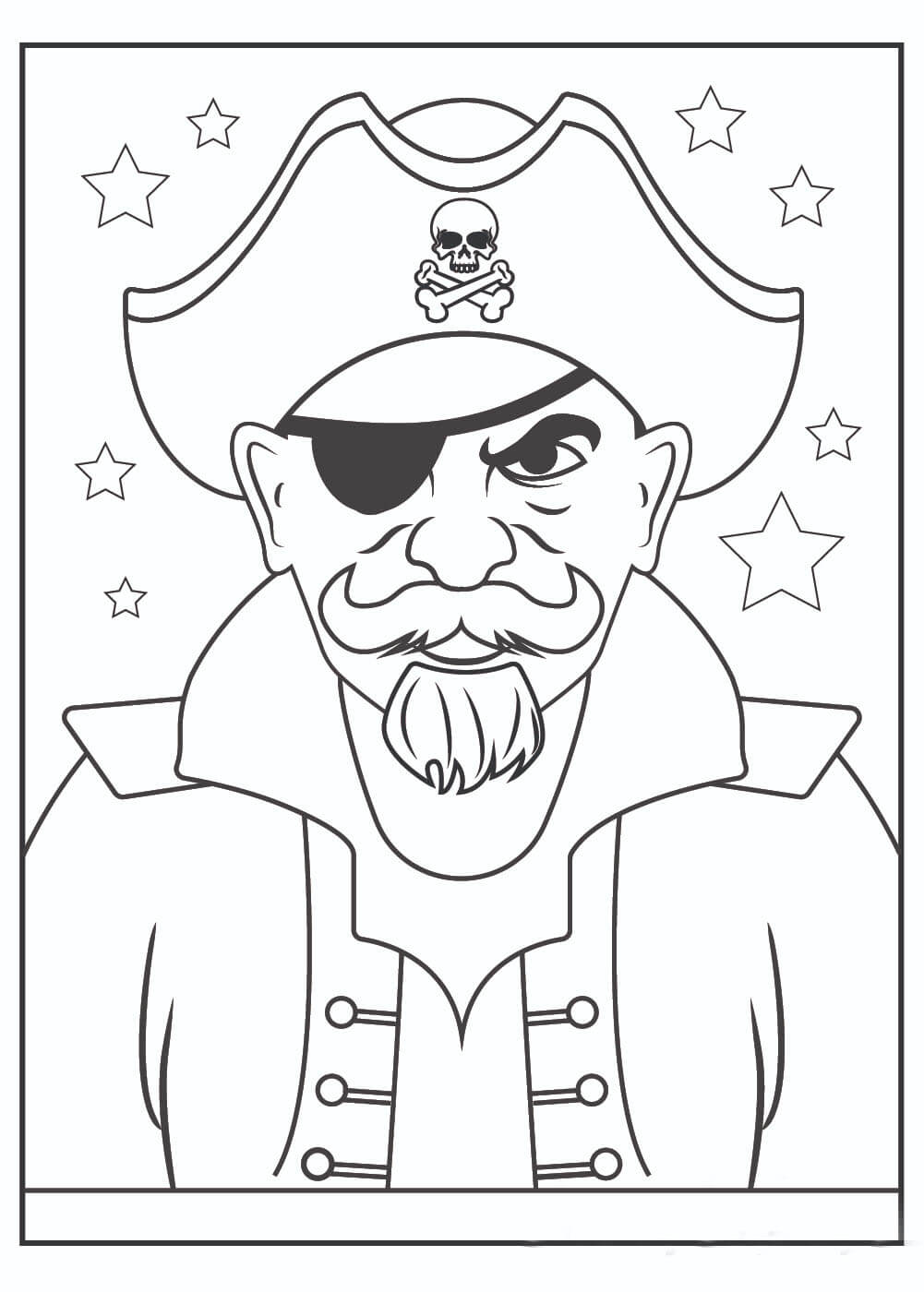 Pirata de Rosto para colorir