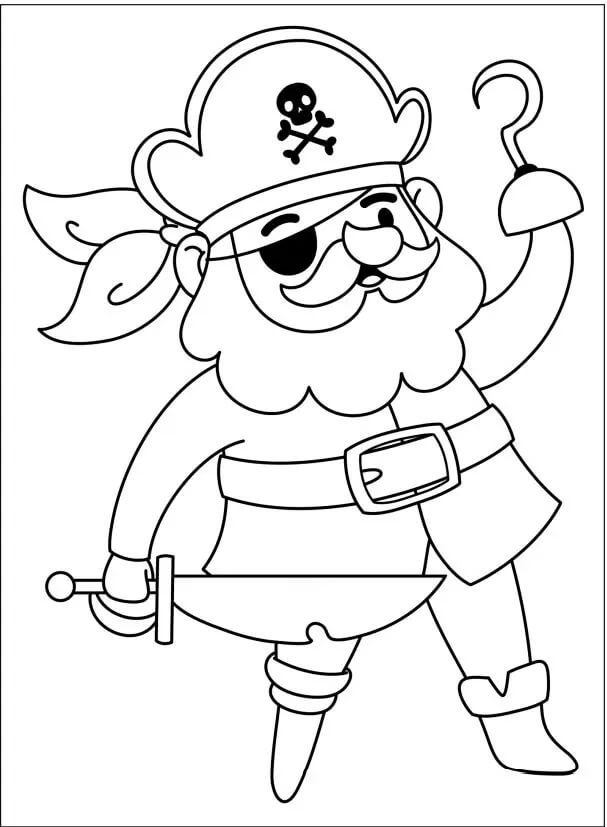 Pirata Fofo para colorir
