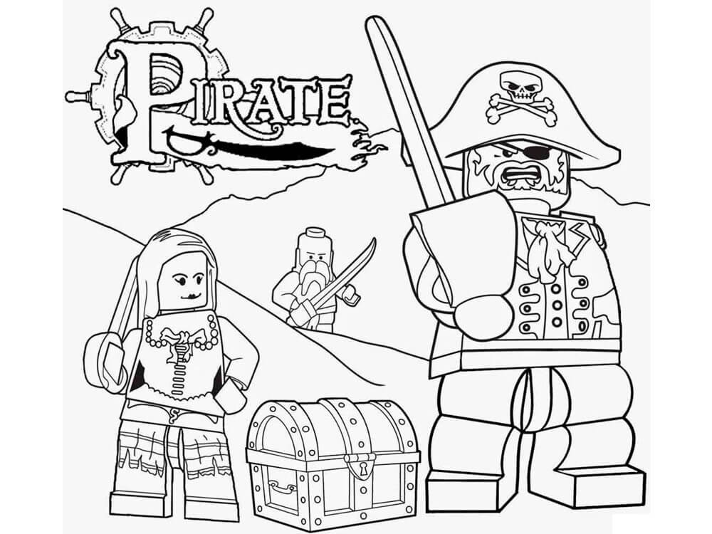 Pirata Lego para colorir