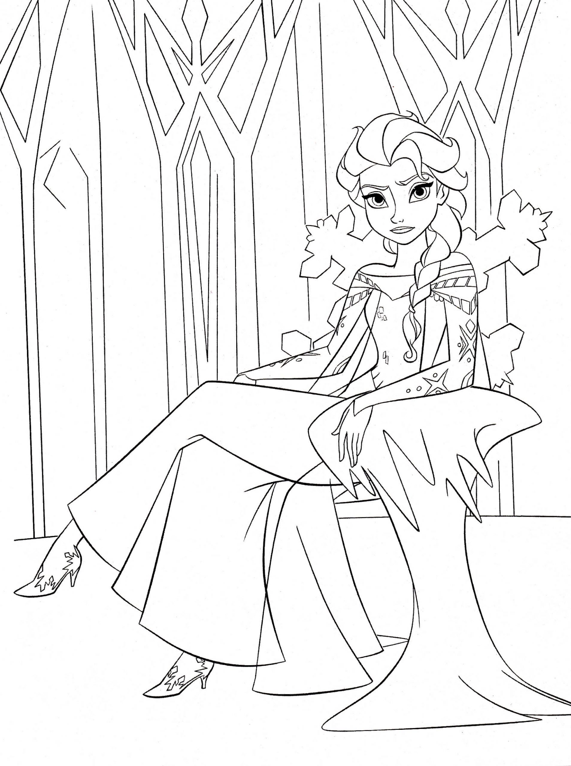 Rainha irritada de Elsa para colorir