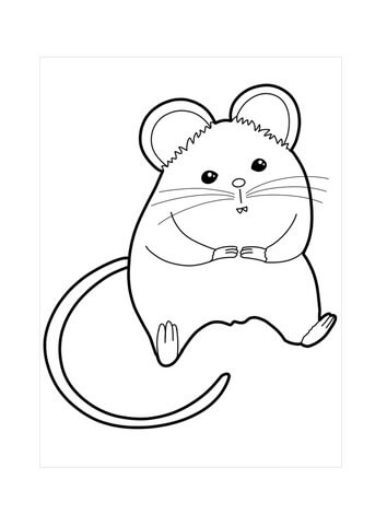 Desenhos de Rato Sentado para colorir