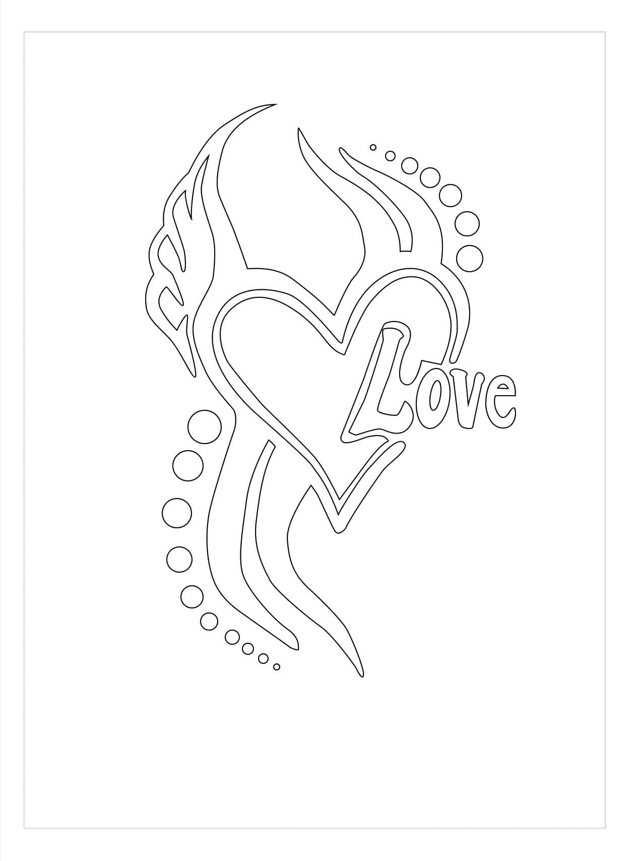 Desenhos de Tatuagem de Amor para colorir
