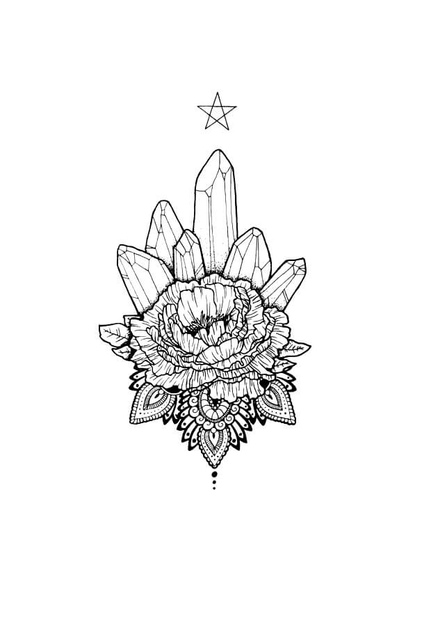 Desenhos de Tatuagem de Cristal para colorir