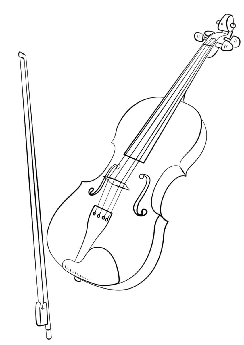 Desenhos de Violino Brilhante para colorir