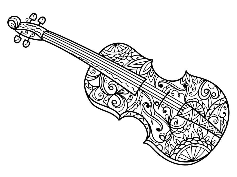 Violino é para Adultos para colorir