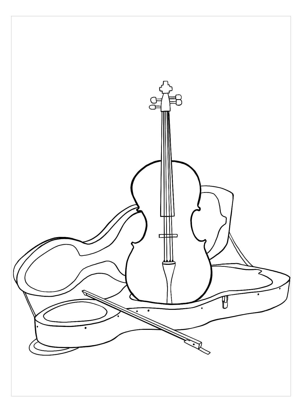 Desenhos de Violino Gratuito para colorir