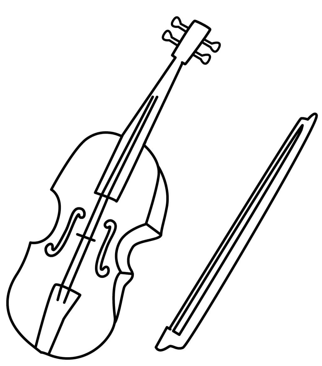 Desenhos de Violino Simples para colorir