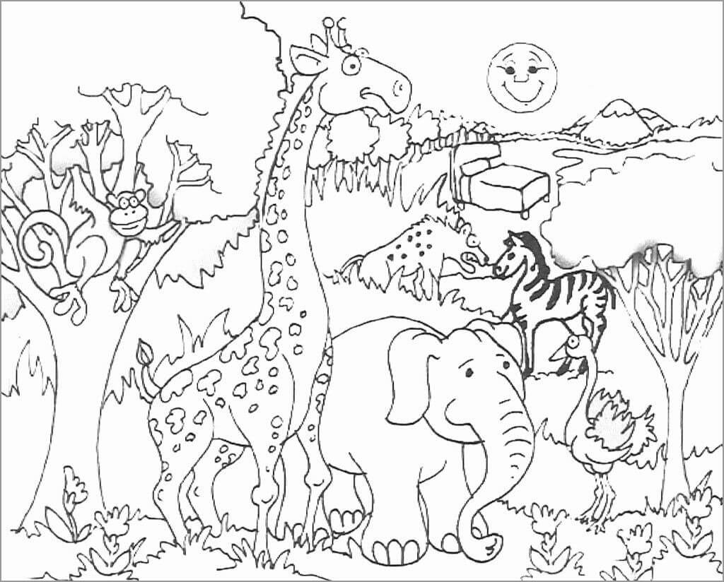 Desenhos de Zoológico Agradável para colorir