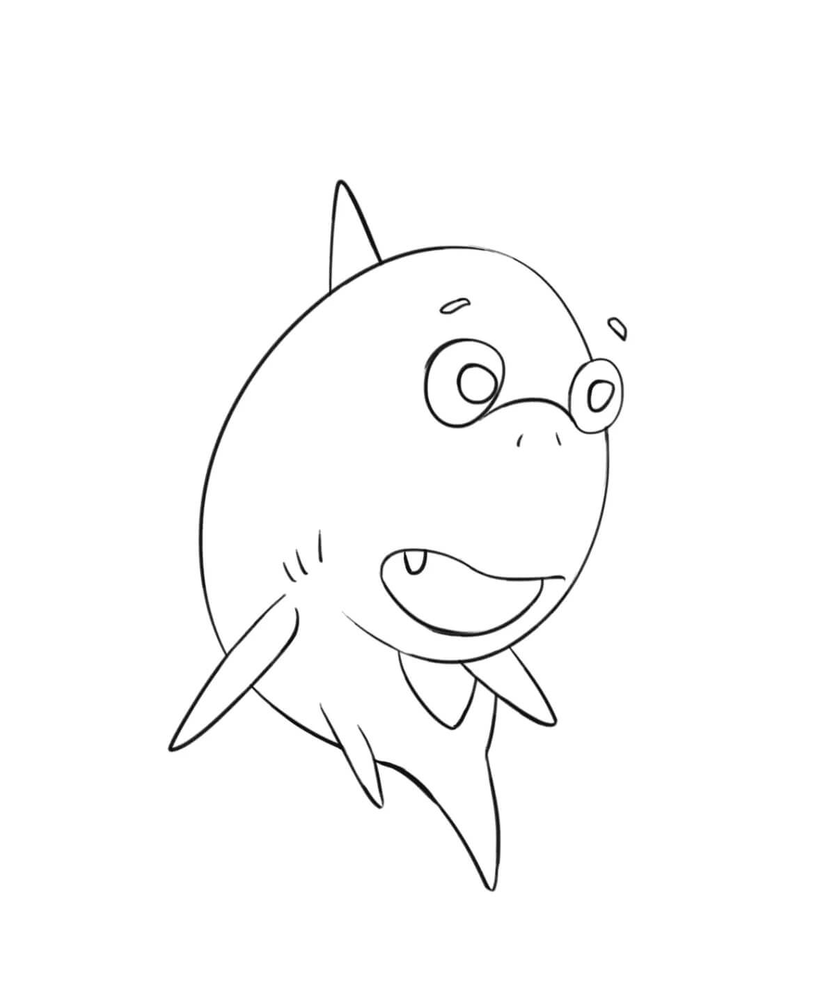 Desenhos de Grande Bebê Tubarão para colorir