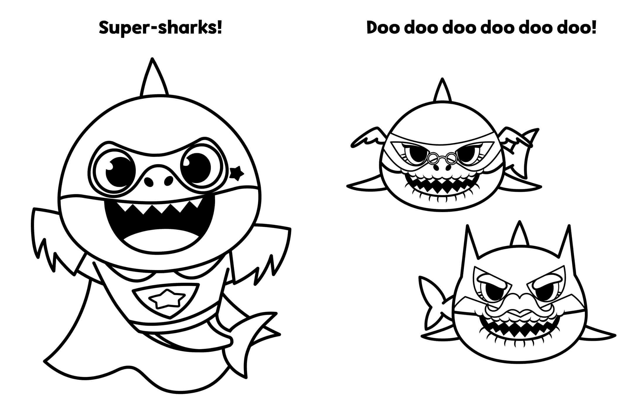 Desenhos de Super Tubarão para colorir
