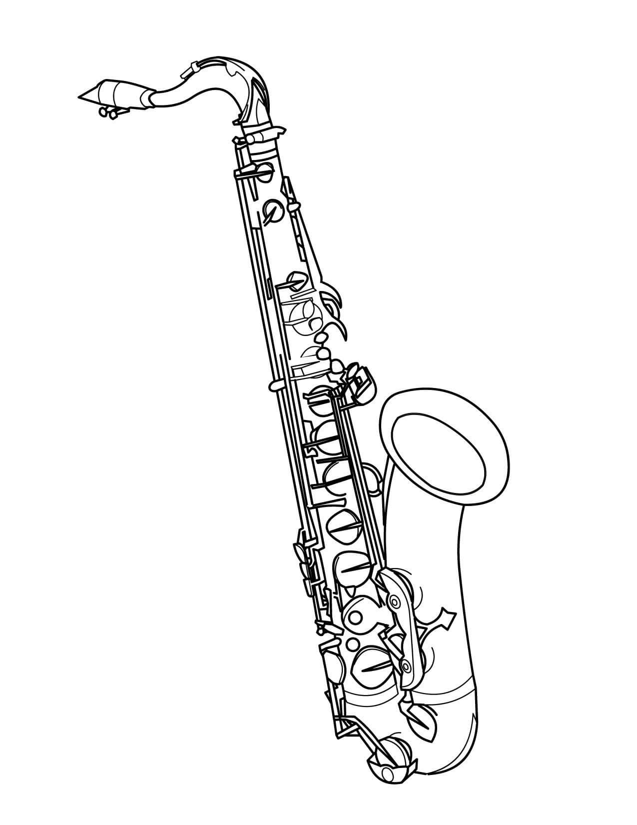 Impressionante Saxofone para colorir