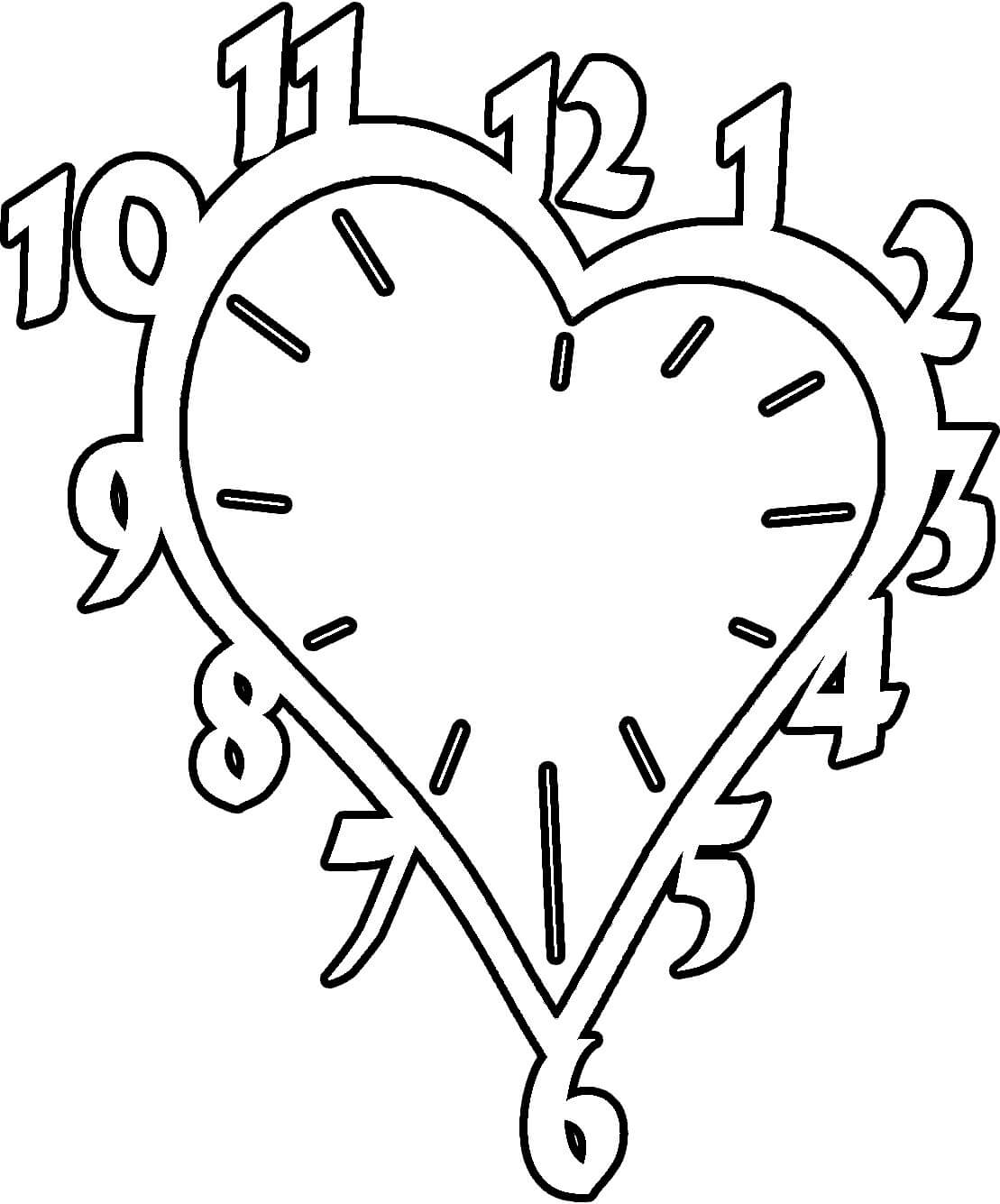 Desenhos de Relógio Cardíaco para colorir