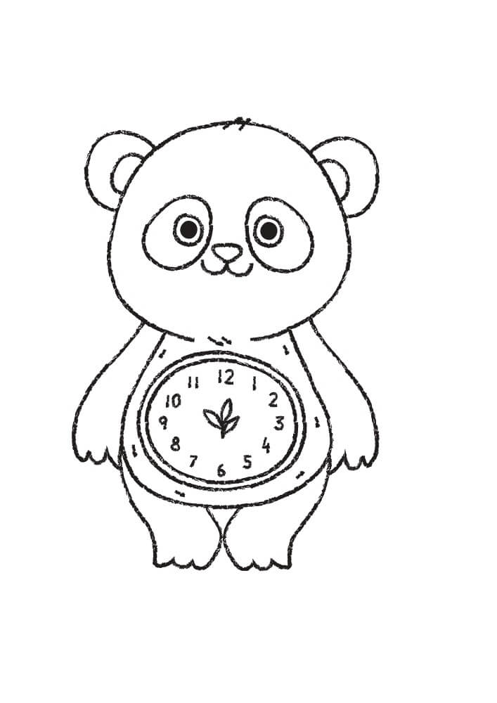 Relógio de Ursinho de Pelúcia para colorir