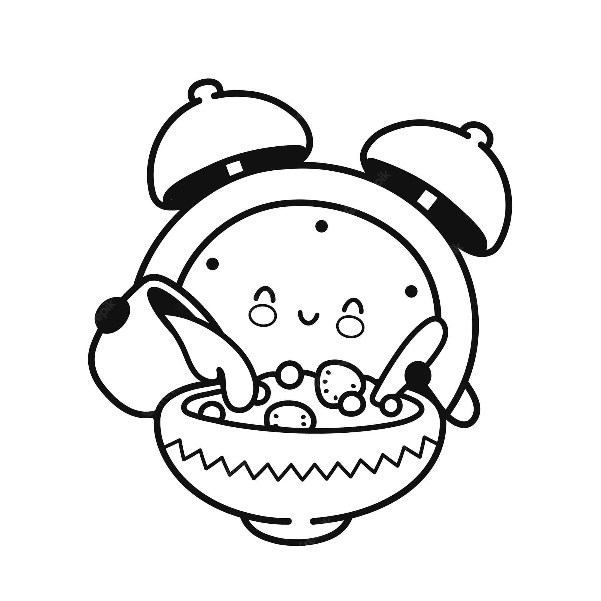 Desenhos de Relógio Kawaii para colorir